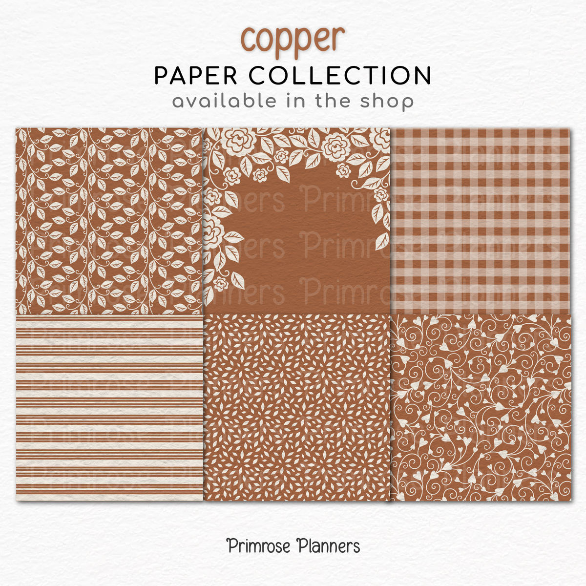 Copper Digital Paper | Elegant Cream Backgrounds | Neutral Rustic Pattern | Printable Paper for Crafts