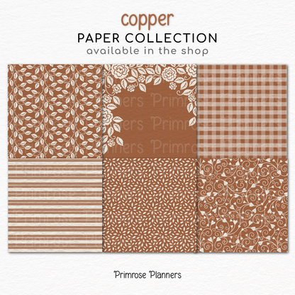 Copper Digital Paper | Elegant Cream Backgrounds | Neutral Rustic Pattern | Printable Paper for Crafts