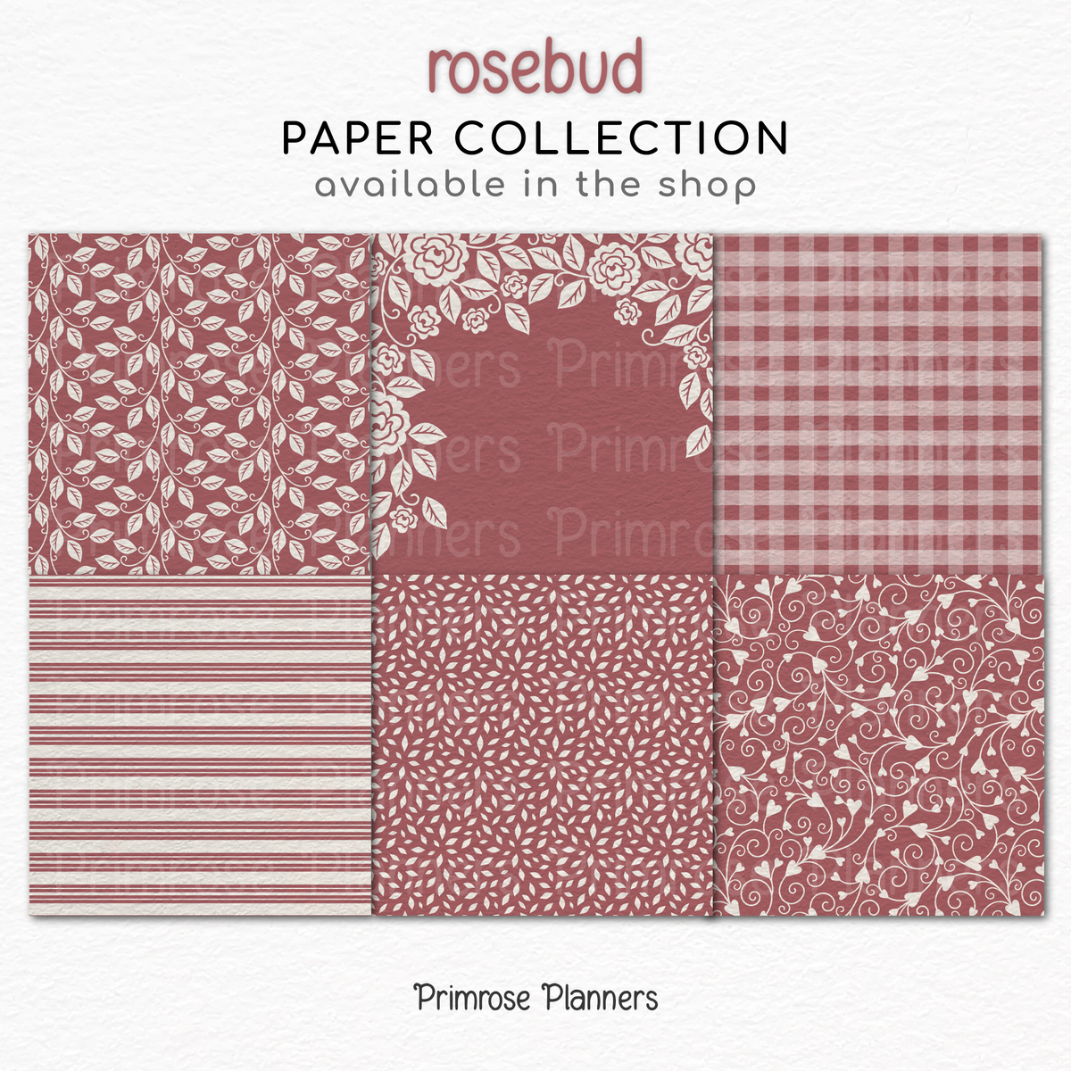 Pink and Cream Digital Paper Pack | Rosebud Floral Backgrounds | Shabby Chic Printable Paper for Crafts | Scrapbooking Supplies