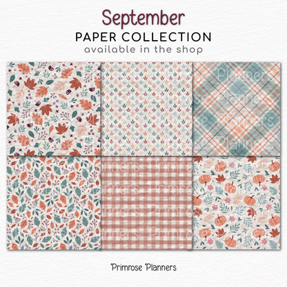 Solid Digital Paper September | Muted Early Fall Palette | Rust, Plum, Dusty Rose, Teal | Plain Backgrounds