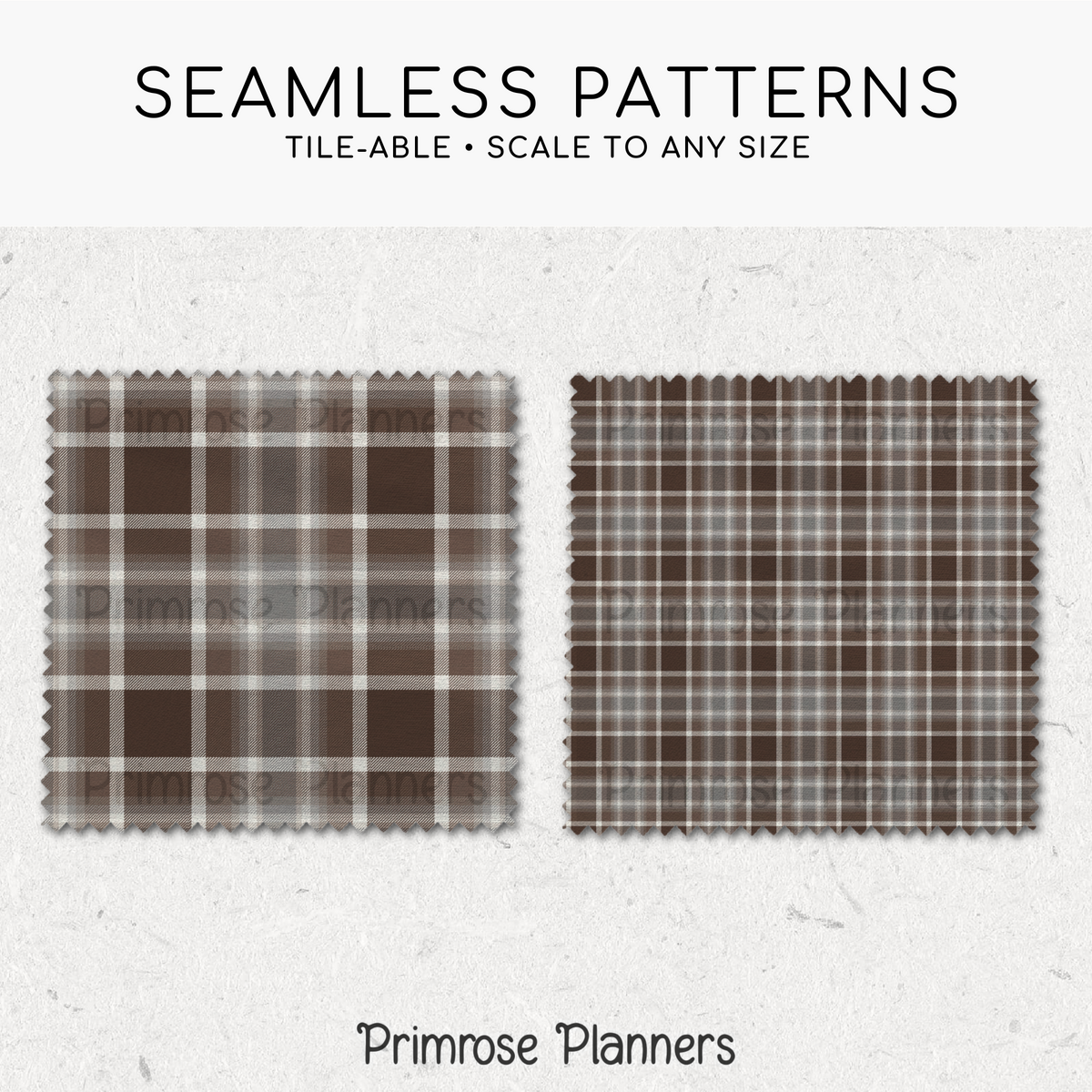 Brown and Grey Plaid Digital Paper, Neutral Seamless Patterns, Modern Farmhouse Tartan Backgrounds, Commercial Use Scrapbook Pack