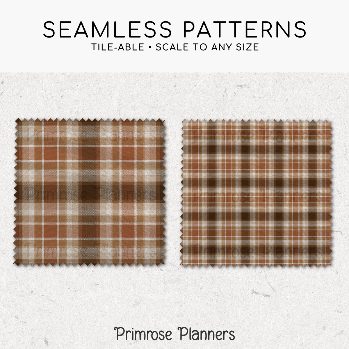 Brown Rust Tan Plaid Digital Paper, Thanksgiving Seamless Patterns, Modern Farmhouse Fall Backgrounds, Commercial Use Scrapbook Pack
