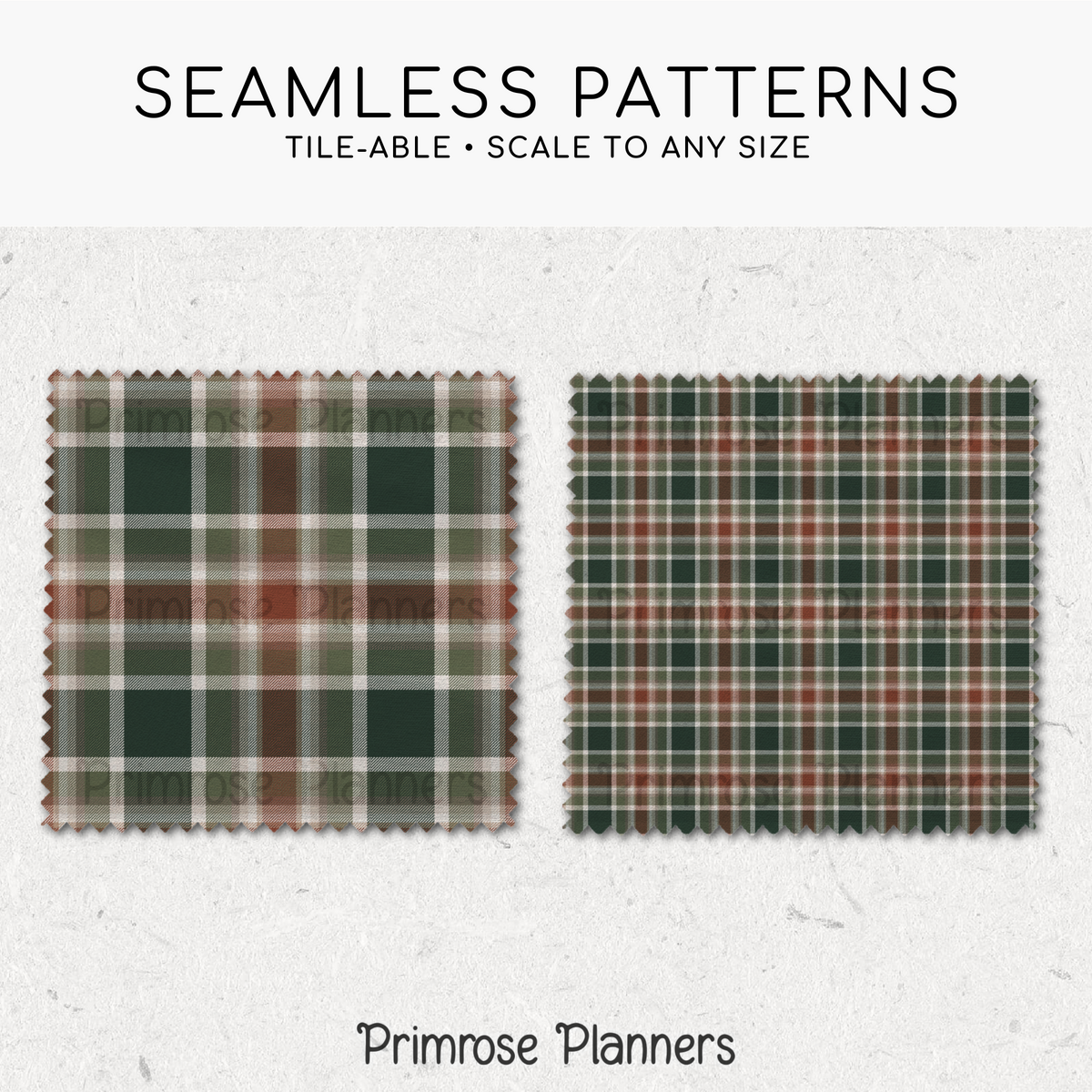 Cabin Christmas Plaid Digital Paper, Rustic Holiday Seamless Patterns, Winter Tartan Backgrounds, Commercial Use Scrapbook Pack