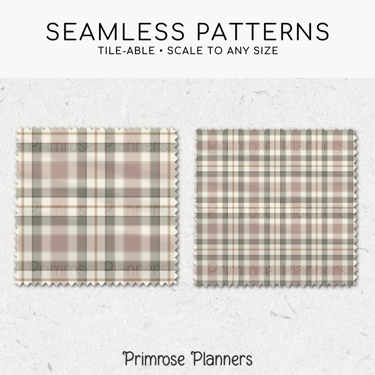 Dusty Pink Sage Charcoal Plaid Digital Paper, Boho Seamless Patterns, Neutral Tartan Backgrounds, Commercial Use Scrapbook Pack