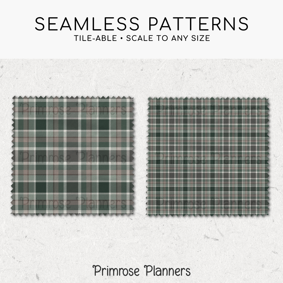Evergreen Brown Plaid Digital Paper, Rustic Woodland Seamless Patterns, Modern Farmhouse Tartan, Commercial Use Scrapbook Pack