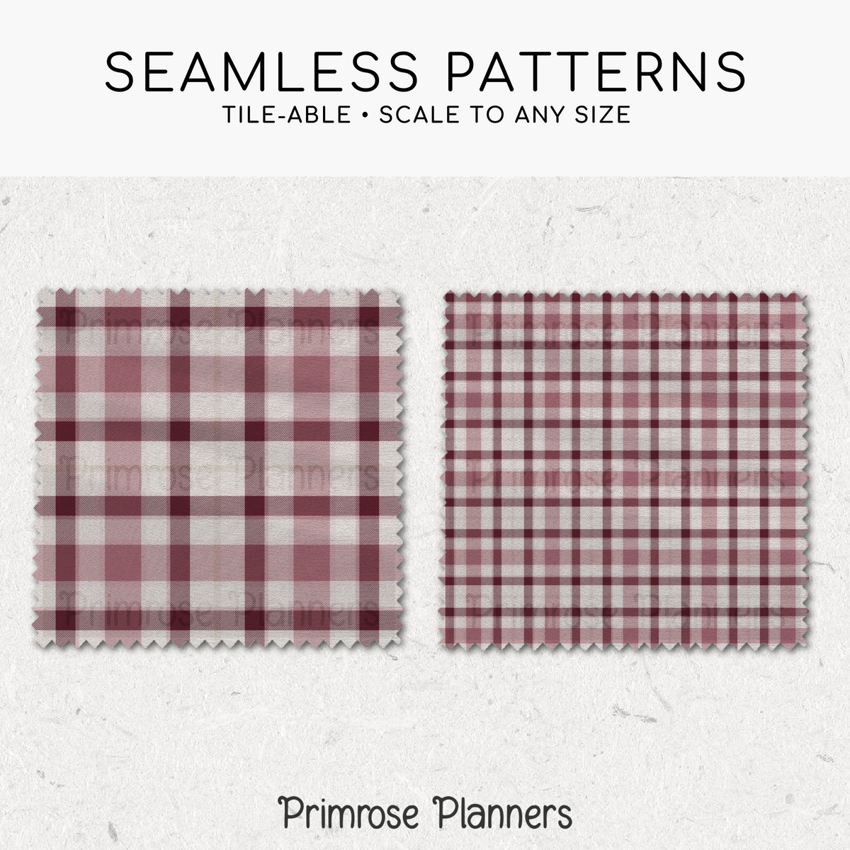 Cream Mauve Maroon Plaid Digital Paper, Valentines Seamless Patterns, Romantic Tartan Backgrounds, Commercial Use Scrapbook Pack