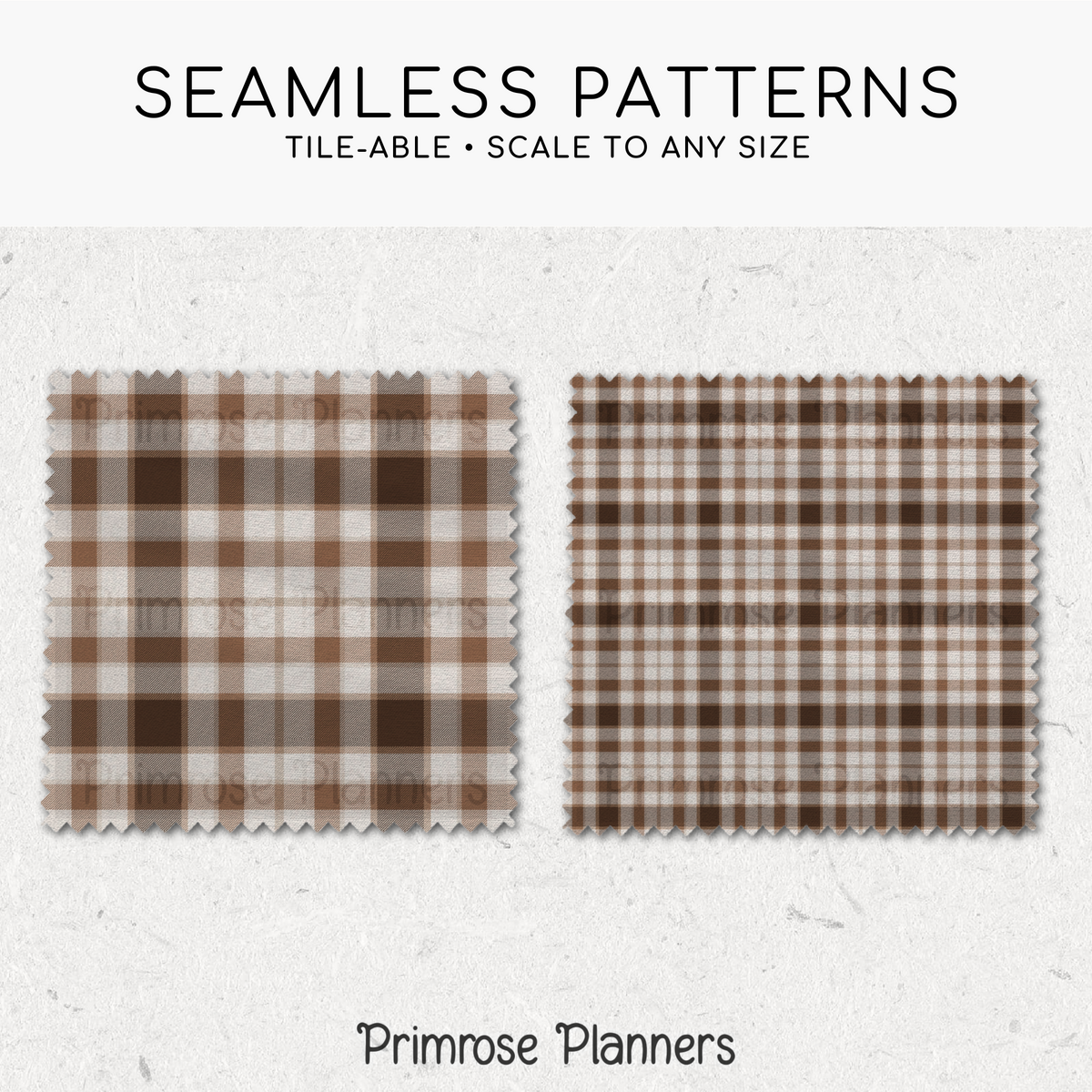 Gingerbread Tan Brown Plaid Digital Paper, Neutral Winter Seamless Patterns, Cozy Tartan Backgrounds, Commercial Use Scrapbook Pack