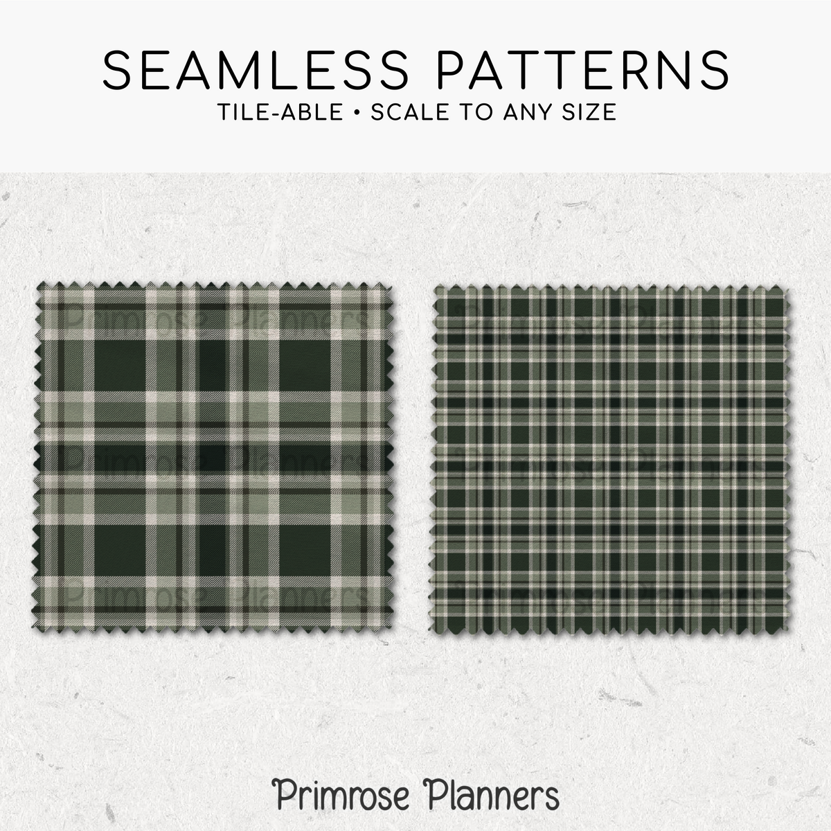 Green and Cream Plaid Digital Paper, Earthy Seamless Patterns, Forest Tartan Backgrounds, Commercial Use Scrapbook Pack