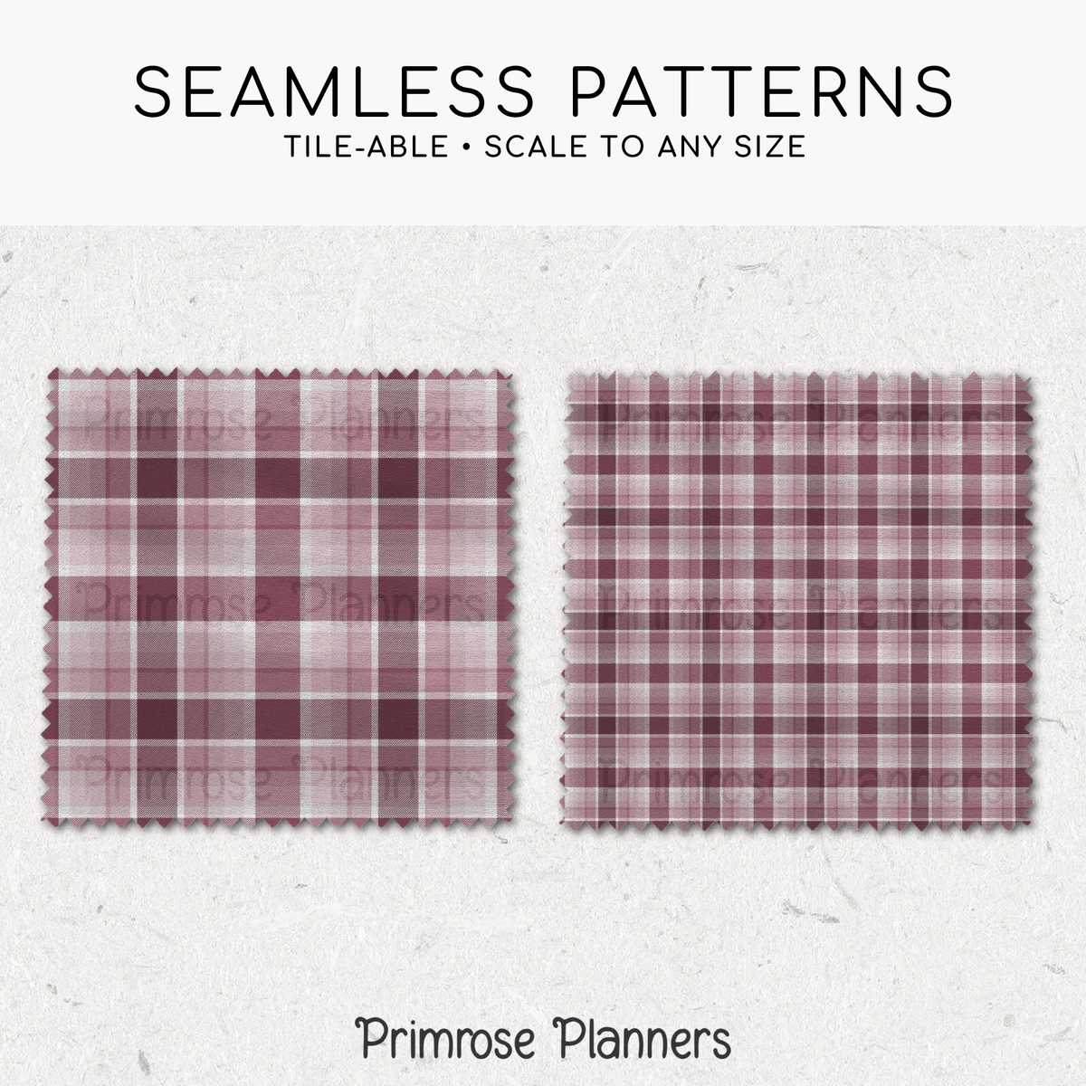 Mauve Frost Plaid Digital Paper, Dusty Pink Seamless Patterns, Farmhouse Gingham Scrapbook Backgrounds, Minimalist Commercial Use