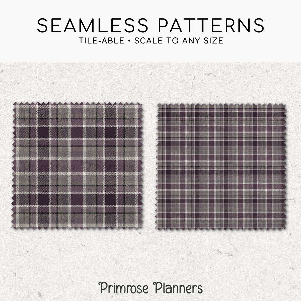 Dusty Purple & Grey Plaid Digital Paper, Moody Seamless Patterns, Farmhouse Gingham Scrapbook Backgrounds, Minimalist Commercial Use
