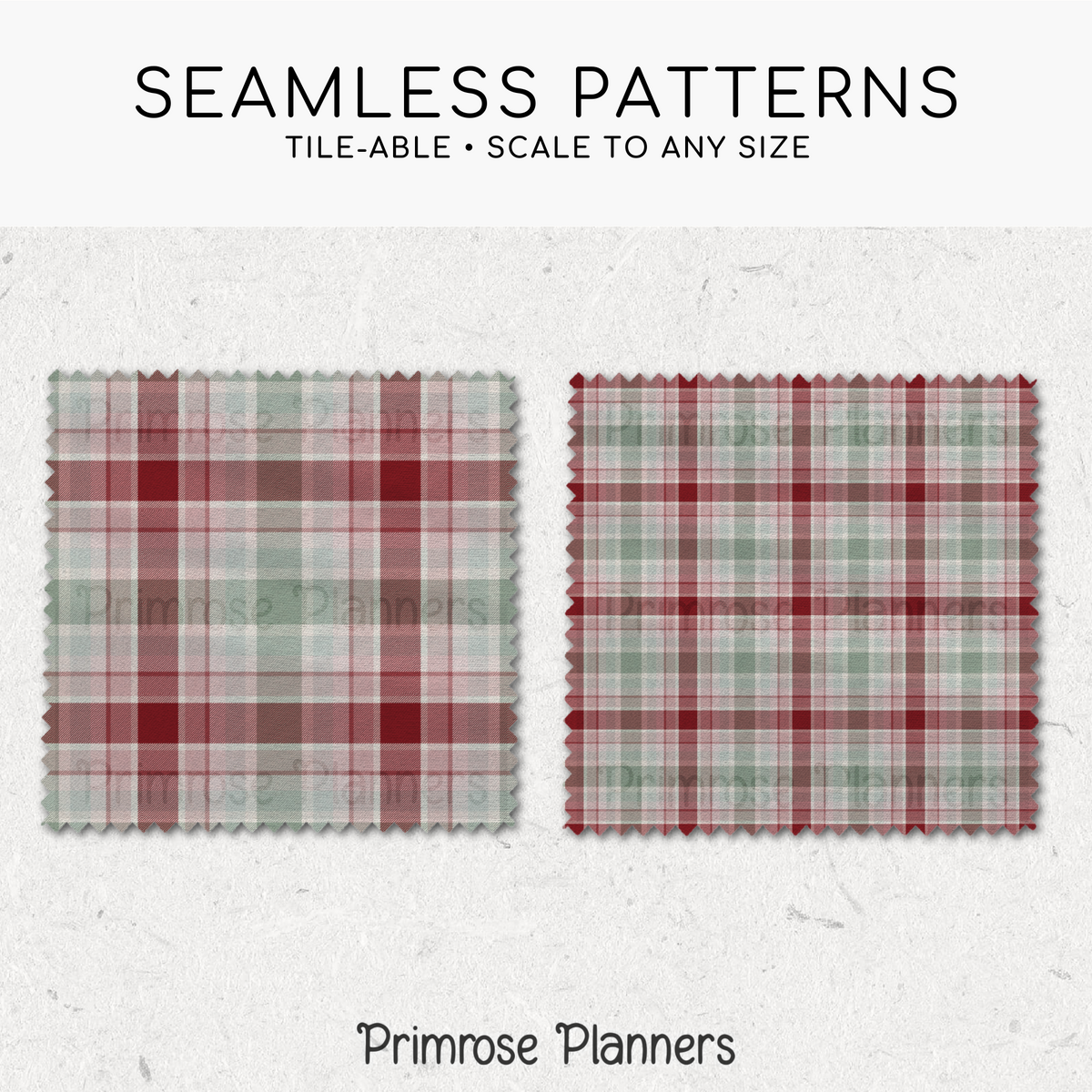 Maroon Mauve Sage Plaid Digital Paper, Christmas Seamless Patterns, Farmhouse Gingham Scrapbook Backgrounds, Minimalist Commercial Use