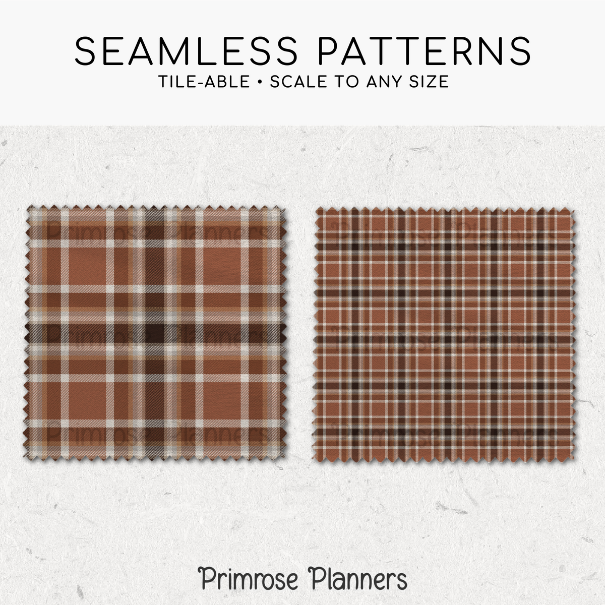 Spiced Cider Warm Brown Plaid Digital Paper, Neutral Fall Seamless Patterns, Autumn Tartan Backgrounds, Commercial Use Scrapbook Pack