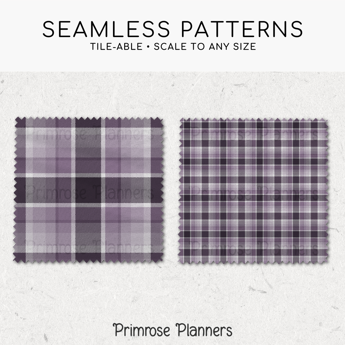 Winter Plum Plaid Digital Paper, Dark Purple Seamless Patterns, Farmhouse Gingham Scrapbook Backgrounds, Minimalist Commercial Use