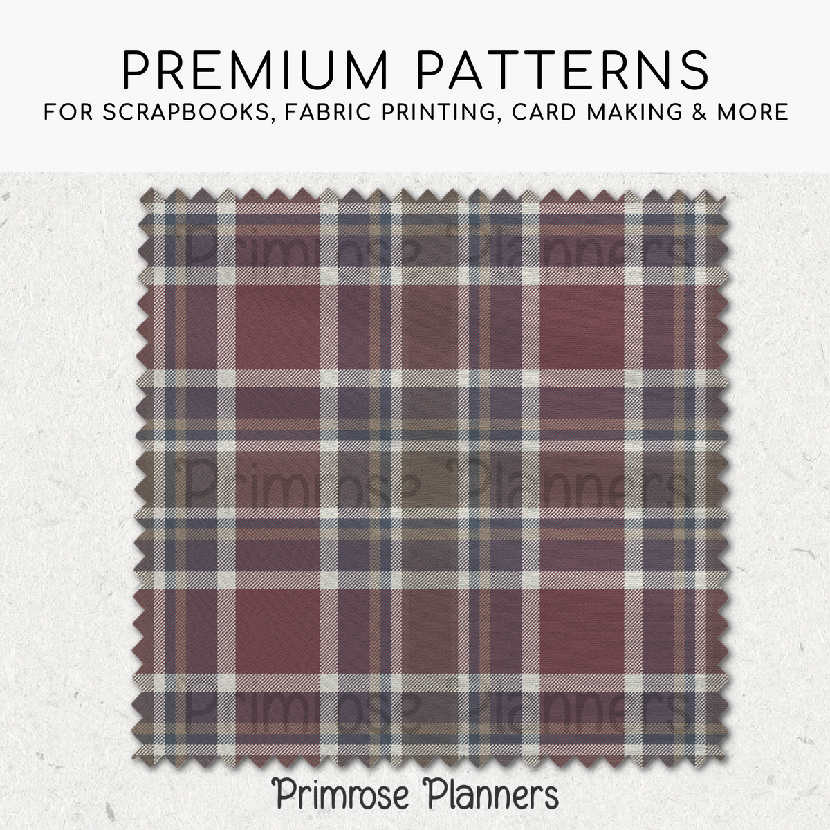 Dusk and Taupe Plaid Digital Paper, Muted Seamless Patterns, Moody Blue Tartan Backgrounds, Commercial Use Scrapbook Pack