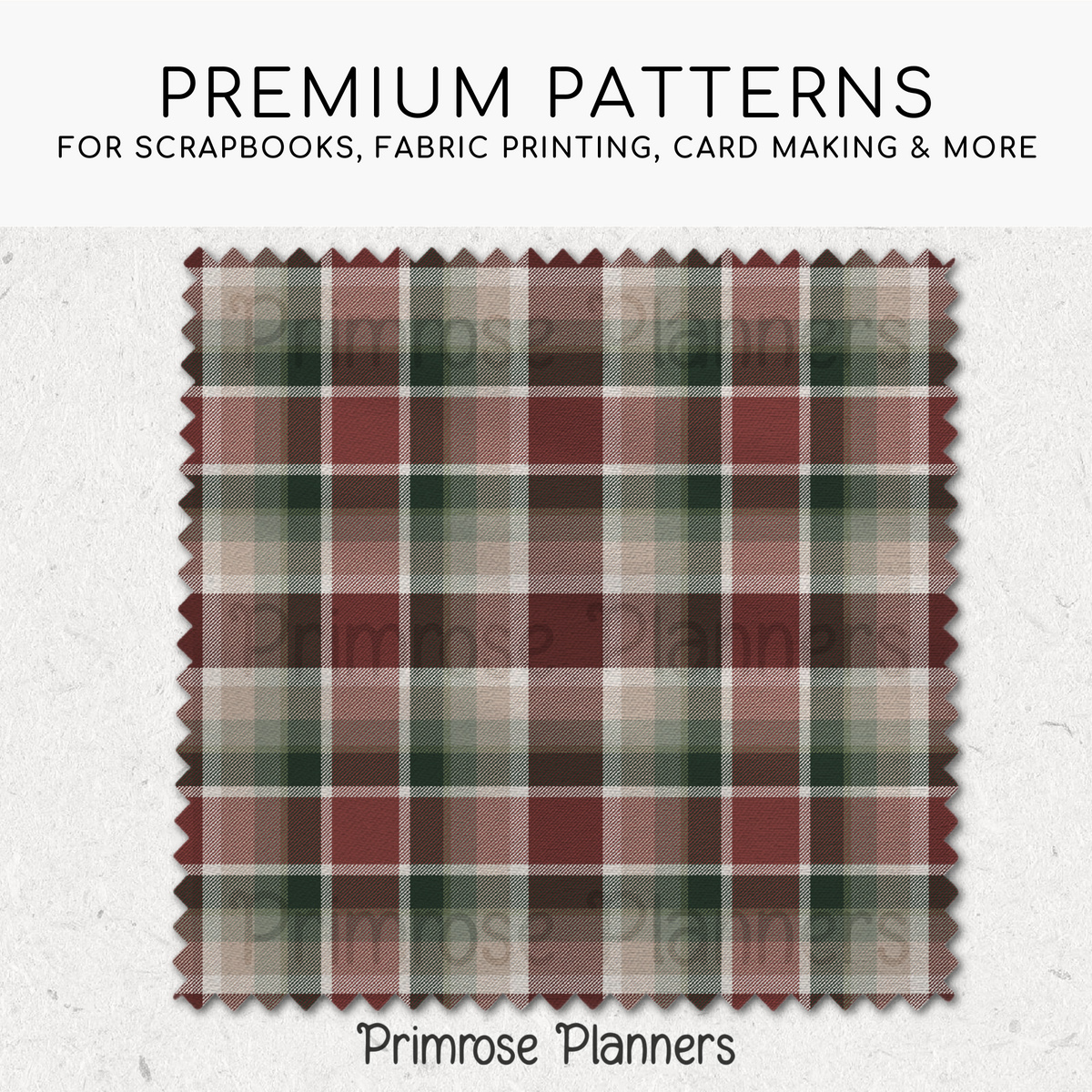 Evergreen Maroon Plaid Digital Paper, Winter Seamless Patterns, Christmas Tartan Backgrounds, Commercial Use Scrapbook Pack