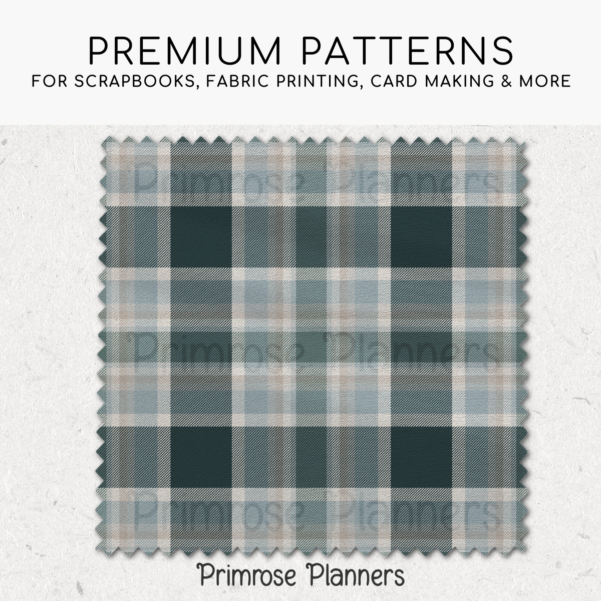Frosted Pines Plaid Digital Paper, Winter Blue and Green Seamless Patterns, Cozy Holiday Tartan, Commercial Use Scrapbook Pack
