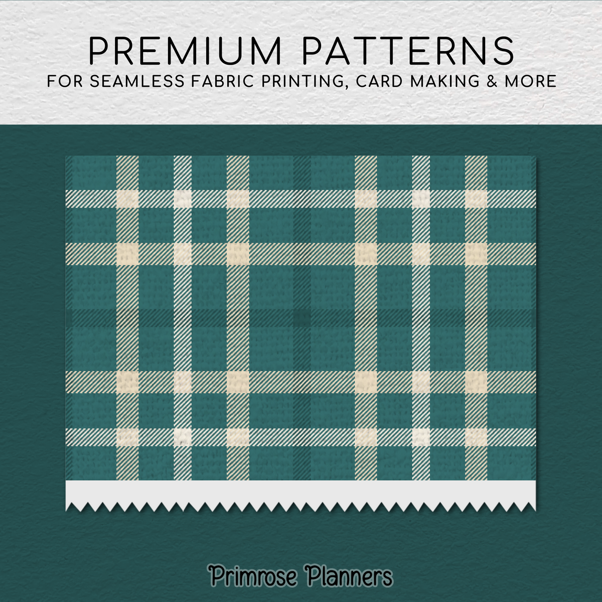 Printable Teal Plaid Digital Paper | Ivory Check Patterns for Planners & Scrapbooking | 12x12 Backgrounds | Commercial Use Download