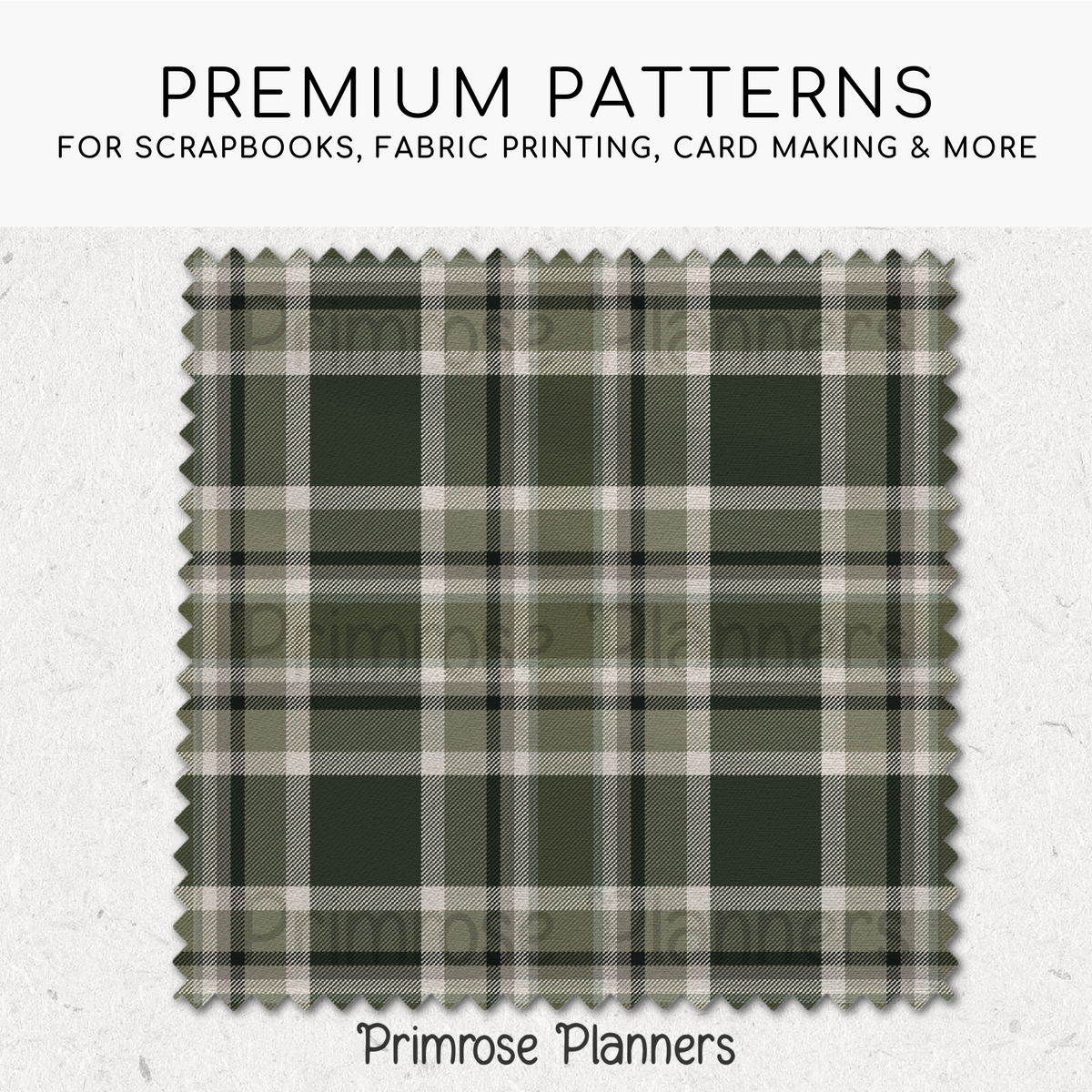 Cream Moss & Grey Plaid Digital Paper, Green Seamless Patterns, Farmhouse Gingham Scrapbook Backgrounds, Minimalist Commercial Use