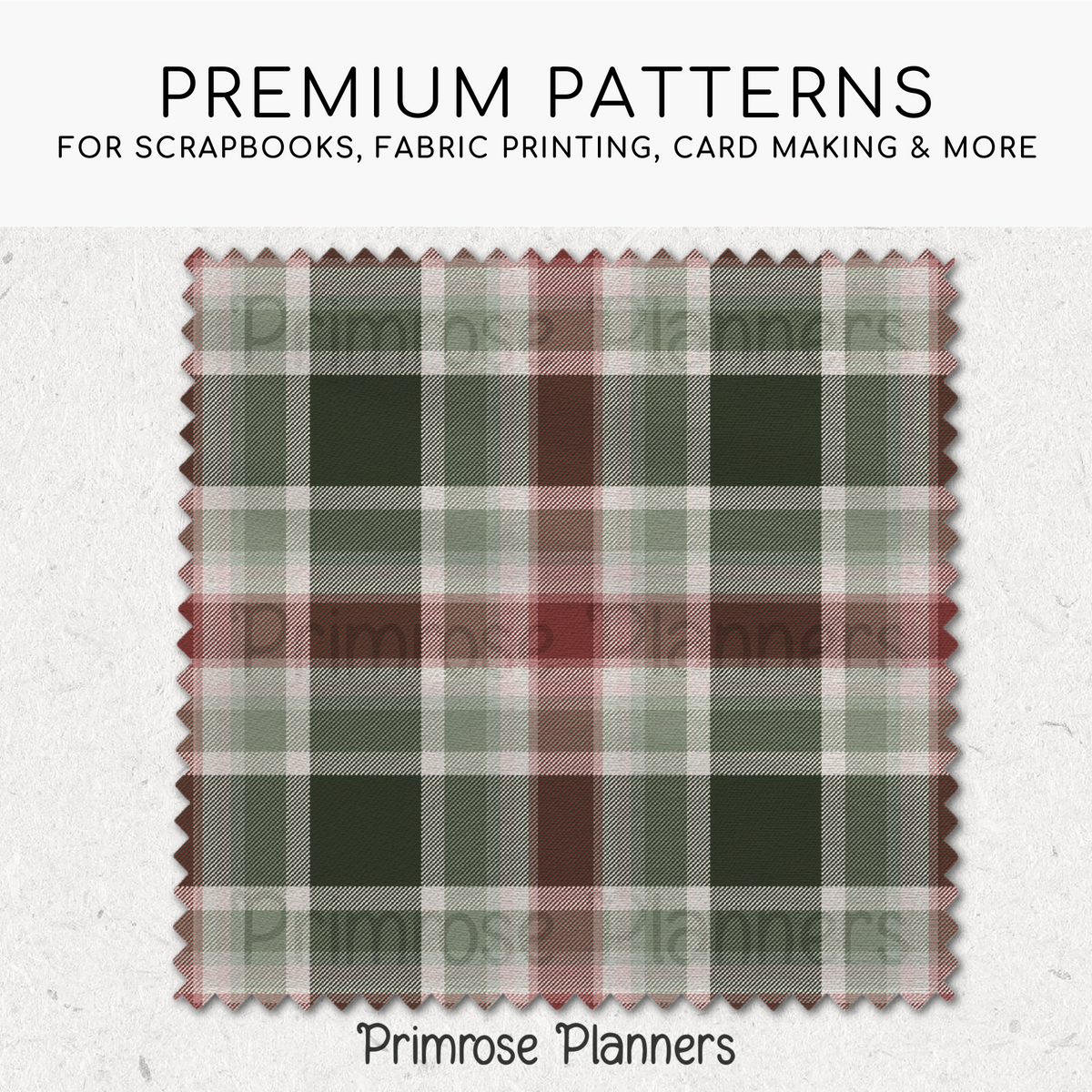 Blush Maroon & Sage Plaid Digital Paper, Christmas Seamless Patterns, Farmhouse Holiday Scrapbook Backgrounds, Commercial Use