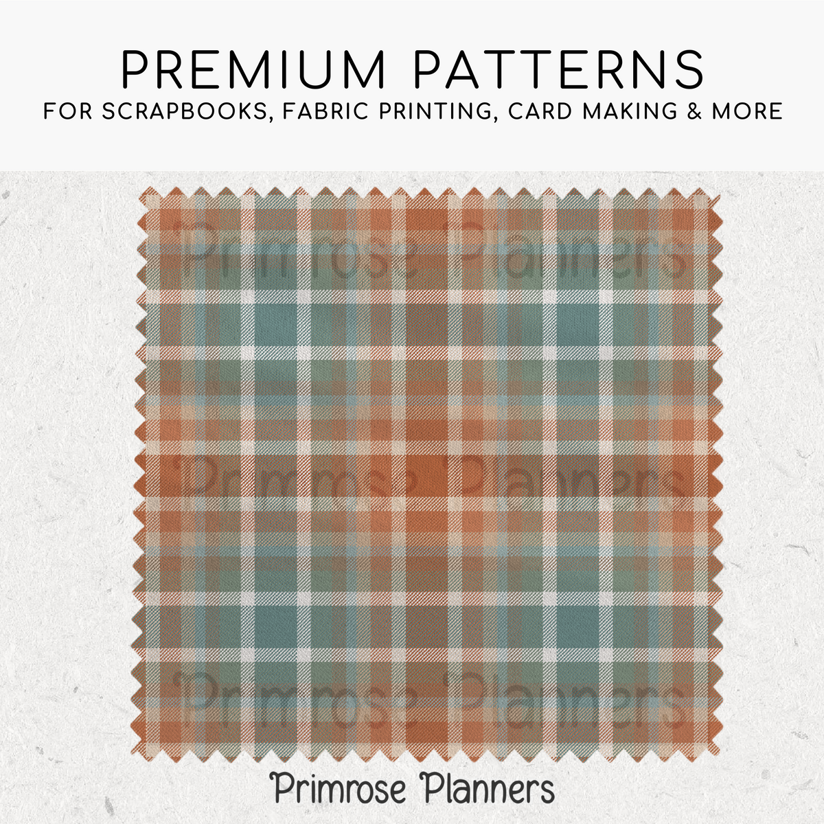 Rust and Teal Tartan Plaid Digital Paper Pack, Orange Blue Fall Scrapbook Backgrounds, Cozy Thanksgiving Pattern