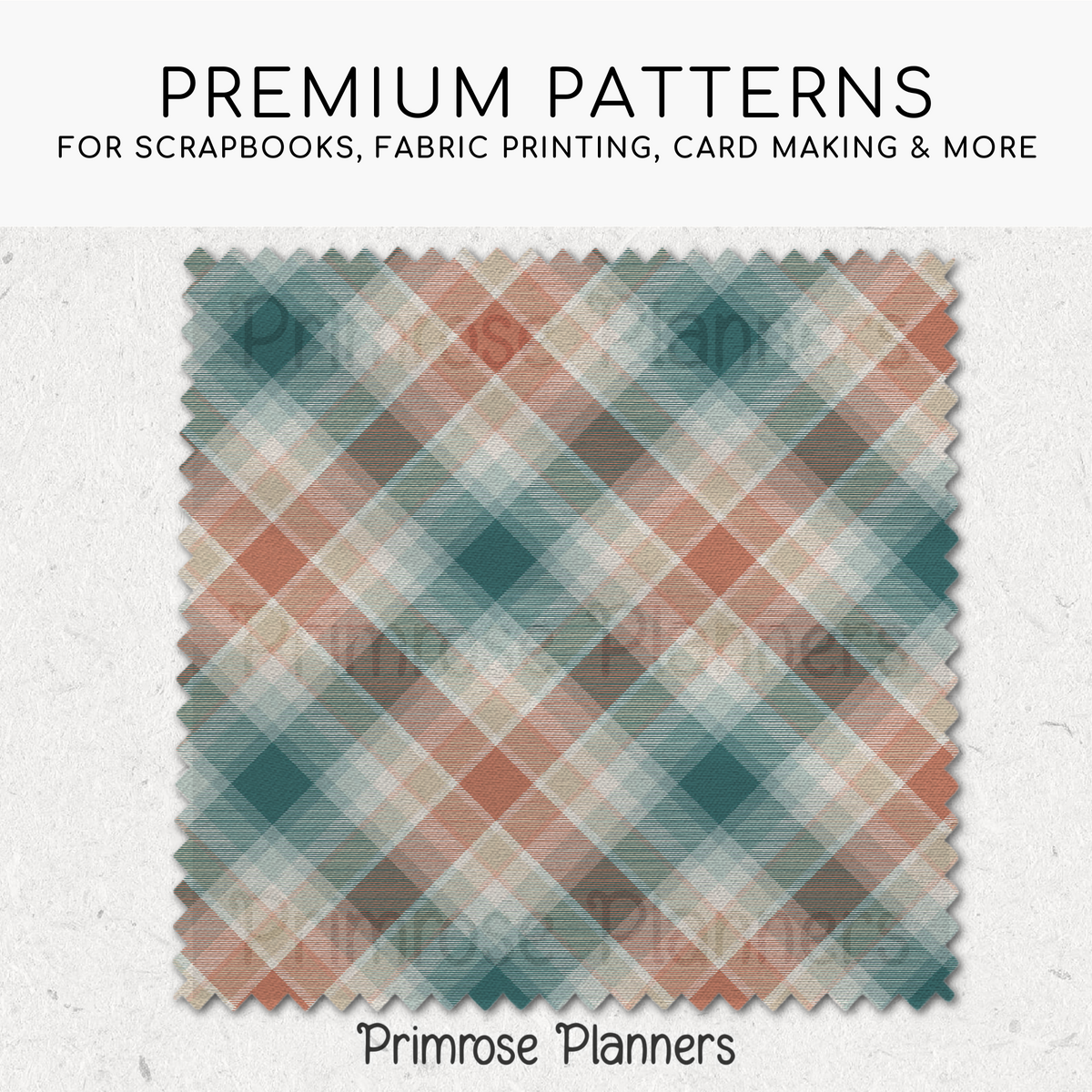 Terracotta and Teal Plaid Digital Paper, Boho Fall Seamless Patterns, Tartan Backgrounds, Commercial Use Scrapbook Pack