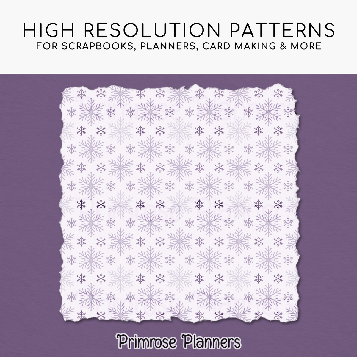 Frosted Lilac Snowflake Digital Paper, Purple Plaid Winter Scrapbook Backgrounds, Lavender Holiday Patterns, Cozy Grid Pages