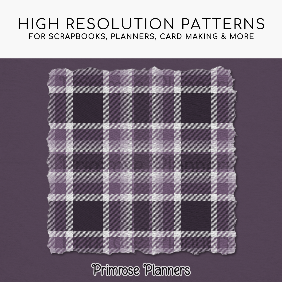 Winter Plum Plaid Digital Paper, Dark Purple Seamless Patterns, Farmhouse Gingham Scrapbook Backgrounds, Minimalist Commercial Use
