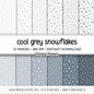 Snowflake Digital Papers (Light & Dark Backgrounds) (JPG Download)