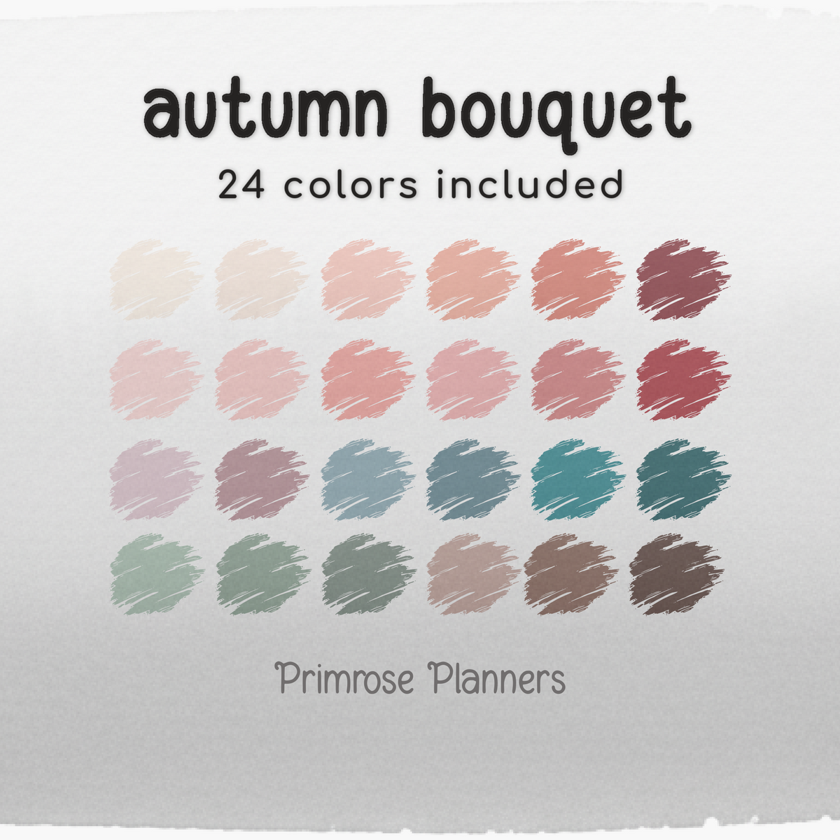 Solid Digital Paper Autumn Bouquet | Fall Floral Palette | Mauve, Teal, Orange, Muted Blue | Plain Cardstock
