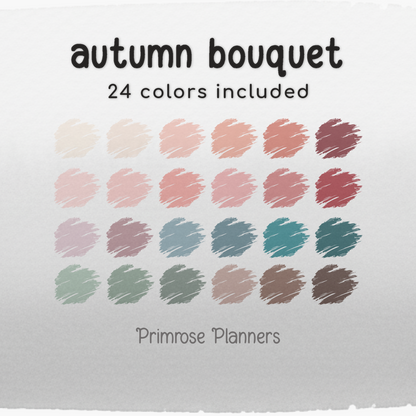 Solid Digital Paper Autumn Bouquet | Fall Floral Palette | Mauve, Teal, Orange, Muted Blue | Plain Cardstock