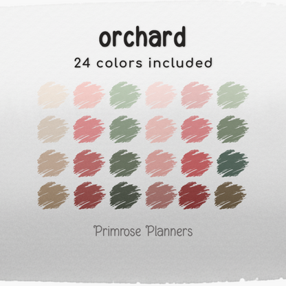 Solid Digital Paper Orchard | Apple Harvest Palette | Red, Blush Pink, Sage Green, Brown | Plain Backgrounds